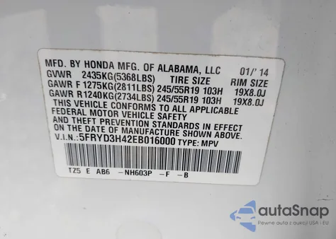 2014 Acura Mdx Technology Package из США, поврежденный, VIN 5FRYD3H42EB016000